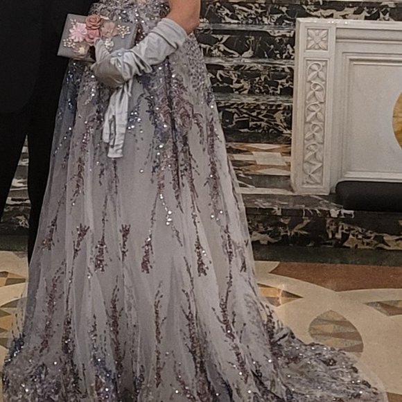 Mac Duggal 20174 Off the Shoulder Gown- Size Small - Picture 5 of 9